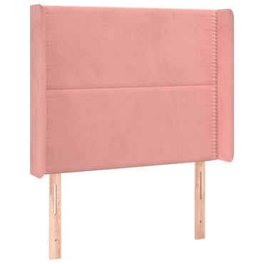 vidaXL Kopfteil mit Ohren Rosa 93x16x118/128 cm Samt
