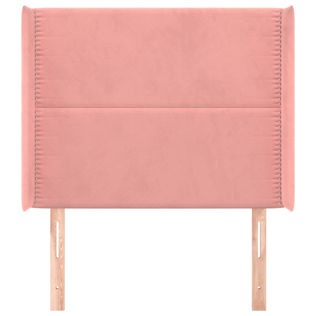 vidaXL Kopfteil mit Ohren Rosa 93x16x118/128 cm Samt