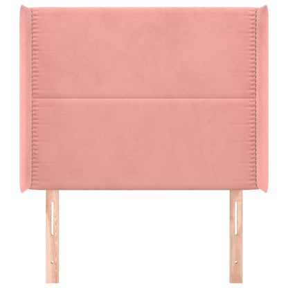 vidaXL Kopfteil mit Ohren Rosa 93x16x118/128 cm Samt