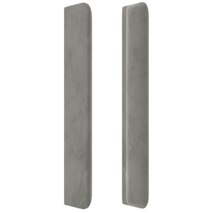 vidaXL Kopfteil mit Ohren Hellgrau 147x16x118/128 cm Samt