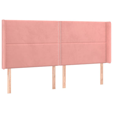 vidaXL Kopfteil mit Ohren Rosa 163x16x118/128 cm Samt