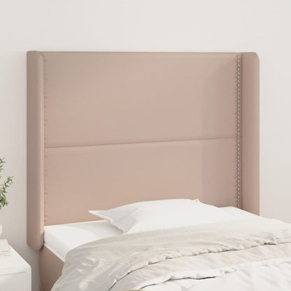 vidaXL Kopfteil mit Ohren Cappuccino-Braun 93x16x118/128 cm Kunstleder