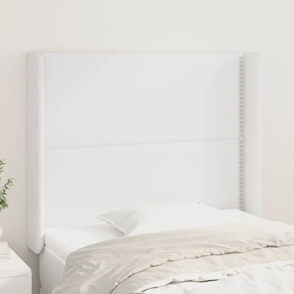 vidaXL Kopfteil mit Ohren Weiß 103x16x118/128 cm Kunstleder