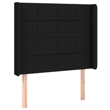 vidaXL Kopfteil mit Ohren Schwarz 83x16x118/128 cm Stoff