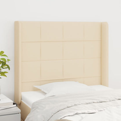 vidaXL Kopfteil mit Ohren Creme 83x16x118/128 cm Stoff