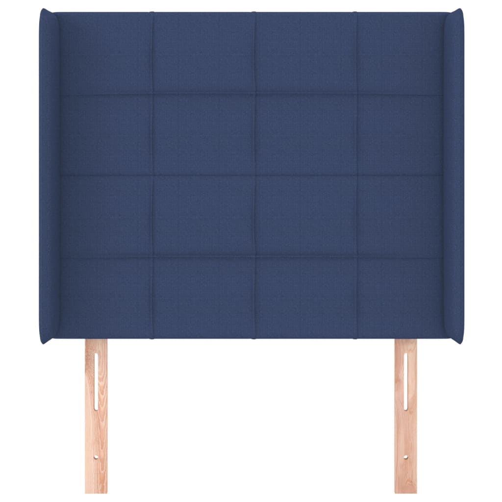 vidaXL Kopfteil mit Ohren Blau 83x16x118/128 cm Stoff