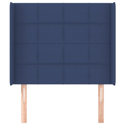 vidaXL Kopfteil mit Ohren Blau 83x16x118/128 cm Stoff