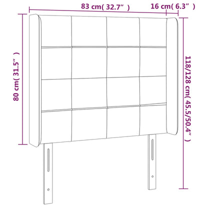 vidaXL Kopfteil mit Ohren Blau 83x16x118/128 cm Stoff