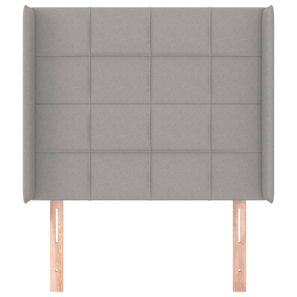 vidaXL Kopfteil mit Ohren Hellgrau 93x16x118/128 cm Stoff