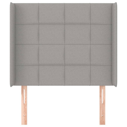 vidaXL Kopfteil mit Ohren Hellgrau 93x16x118/128 cm Stoff