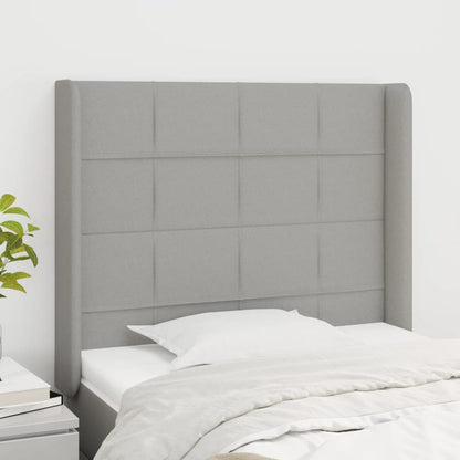 vidaXL Kopfteil mit Ohren Hellgrau 93x16x118/128 cm Stoff
