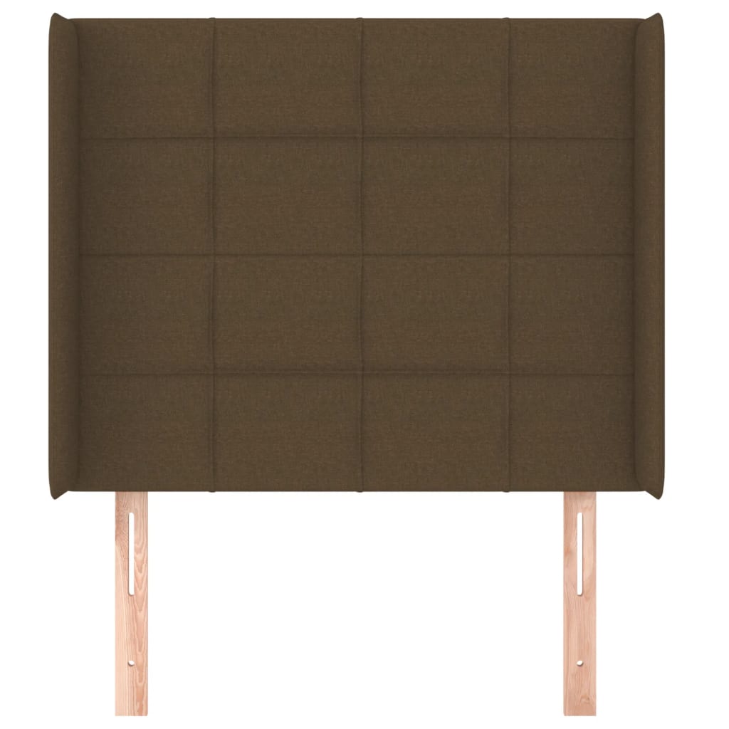 vidaXL Kopfteil mit Ohren Dunkelbraun 93x16x118/128 cm Stoff