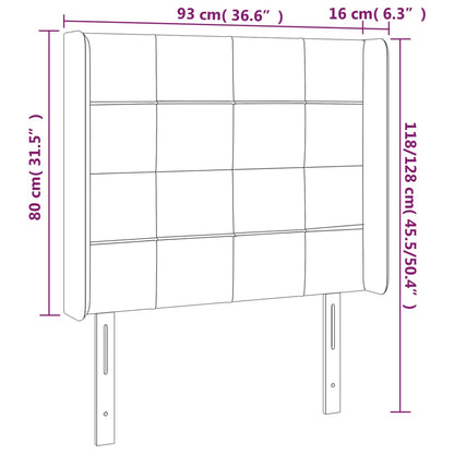 vidaXL Kopfteil mit Ohren Dunkelbraun 93x16x118/128 cm Stoff