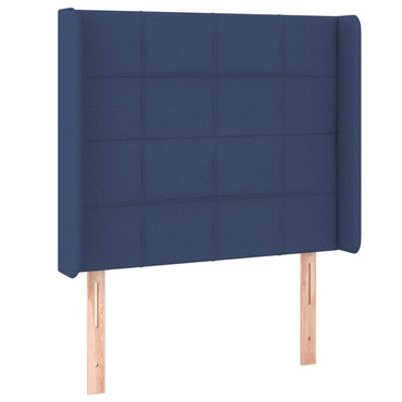 vidaXL Kopfteil mit Ohren Blau 93x16x118/128 cm Stoff