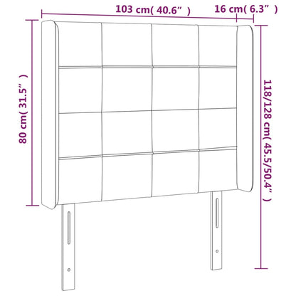 vidaXL Kopfteil mit Ohren Schwarz 103x16x118/128 cm Stoff