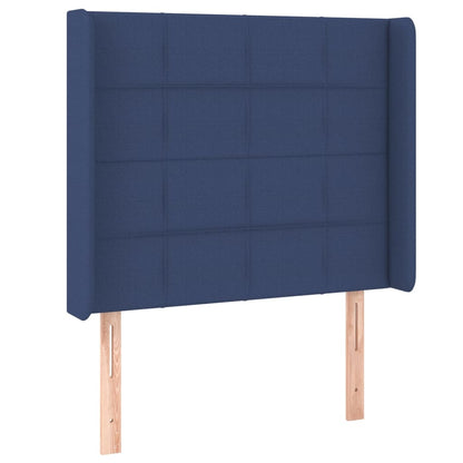 vidaXL Kopfteil mit Ohren Blau 103x16x118/128 cm Stoff