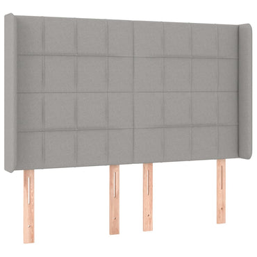 vidaXL Kopfteil mit Ohren Hellgrau 147x16x118/128 cm Stoff