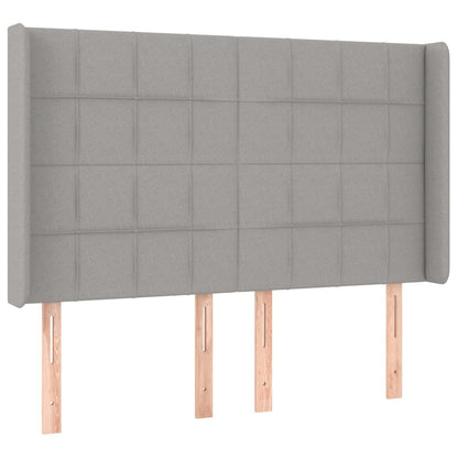 vidaXL Kopfteil mit Ohren Hellgrau 147x16x118/128 cm Stoff