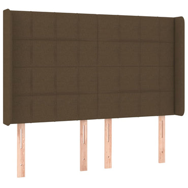 vidaXL Kopfteil mit Ohren Dunkelbraun 147x16x118/128 cm Stoff