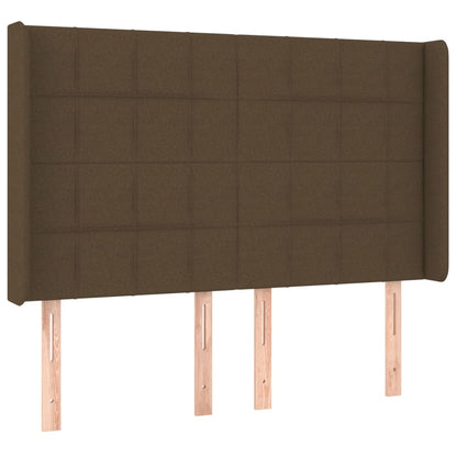 vidaXL Kopfteil mit Ohren Dunkelbraun 147x16x118/128 cm Stoff
