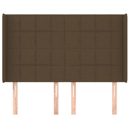 vidaXL Kopfteil mit Ohren Dunkelbraun 147x16x118/128 cm Stoff