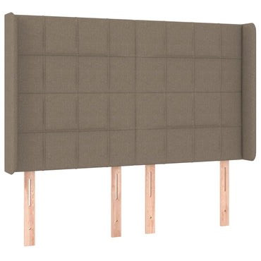 vidaXL Kopfteil mit Ohren Taupe 147x16x118/128 cm Stoff