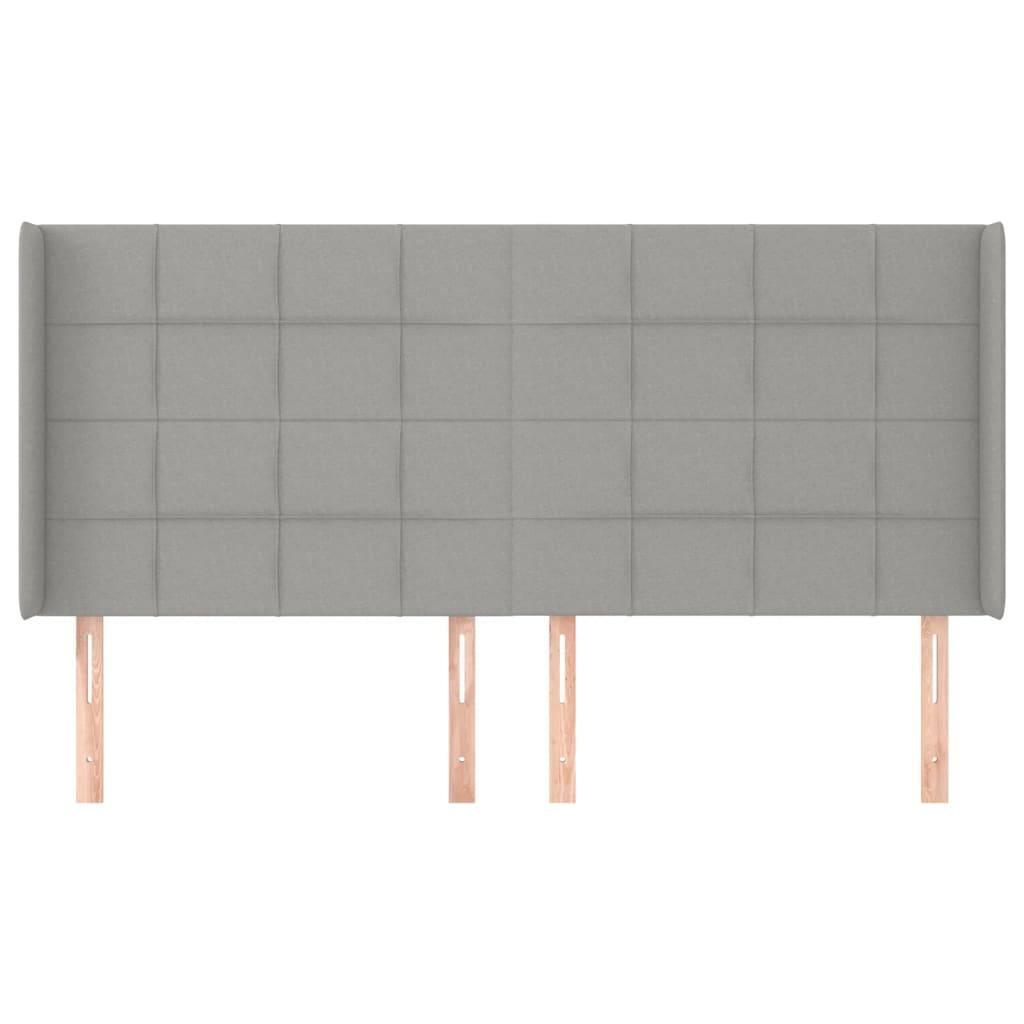 vidaXL Kopfteil mit Ohren Hellgrau 163x16x118/128 cm Stoff