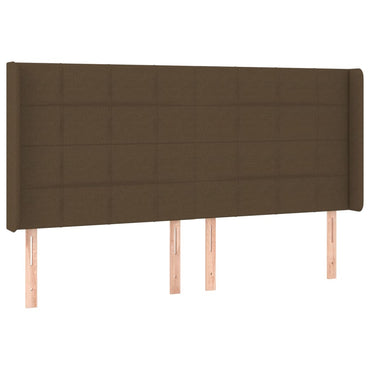 vidaXL Kopfteil mit Ohren Dunkelbraun 163x16x118/128 cm Stoff