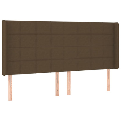 vidaXL Kopfteil mit Ohren Dunkelbraun 163x16x118/128 cm Stoff