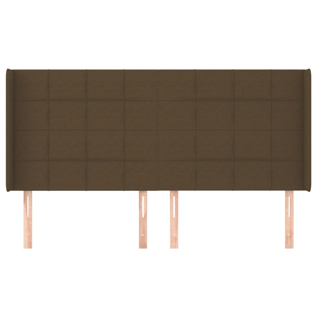vidaXL Kopfteil mit Ohren Dunkelbraun 163x16x118/128 cm Stoff
