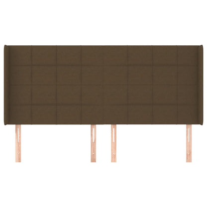 vidaXL Kopfteil mit Ohren Dunkelbraun 163x16x118/128 cm Stoff