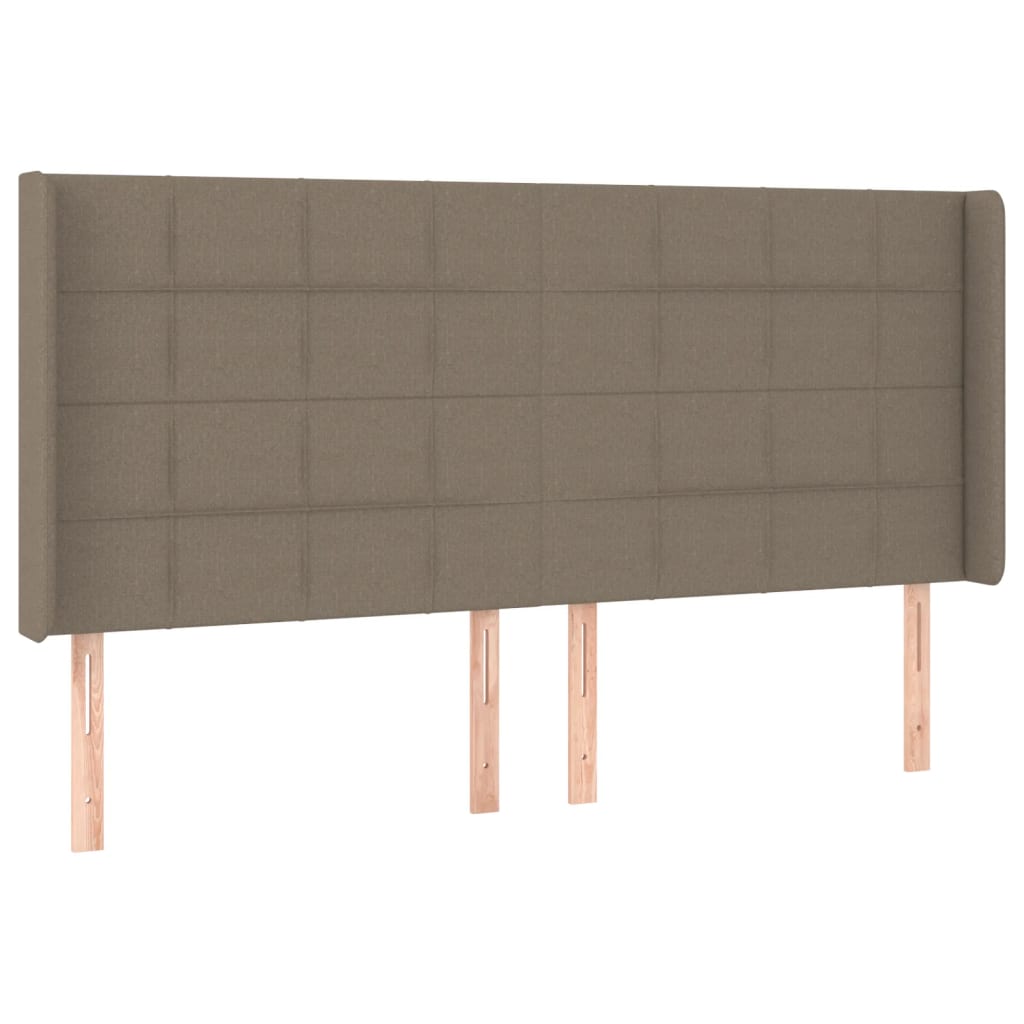 vidaXL Kopfteil mit Ohren Taupe 163x16x118/128 cm Stoff