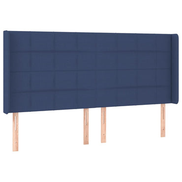 vidaXL Kopfteil mit Ohren Blau 163x16x118/128 cm Stoff