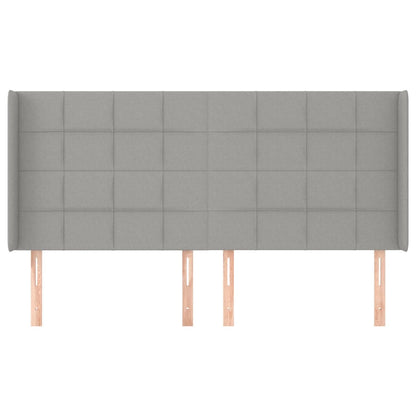 vidaXL Kopfteil mit Ohren Hellgrau 183x16x118/128 cm Stoff