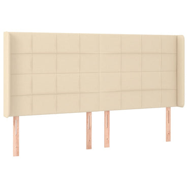 vidaXL Kopfteil mit Ohren Creme 183x16x118/128 cm Stoff