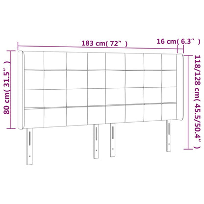 vidaXL Kopfteil mit Ohren Blau 183x16x118/128 cm Stoff