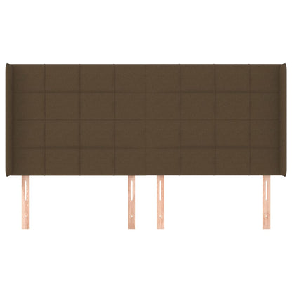 vidaXL Kopfteil mit Ohren Dunkelbraun 203x16x118/128 cm Stoff