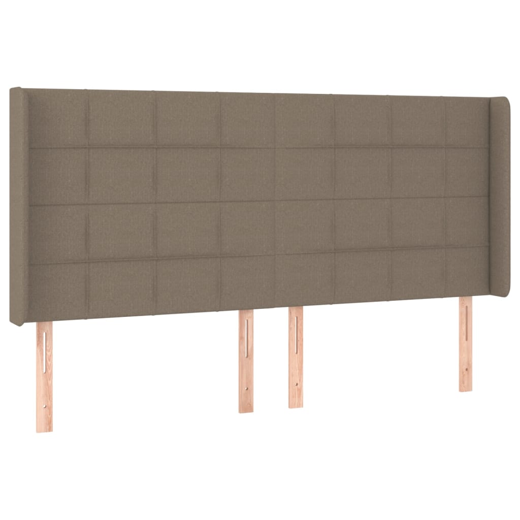 vidaXL Kopfteil mit Ohren Taupe 203x16x118/128 cm Stoff