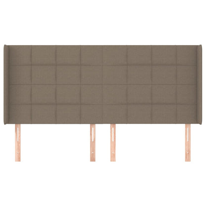vidaXL Kopfteil mit Ohren Taupe 203x16x118/128 cm Stoff