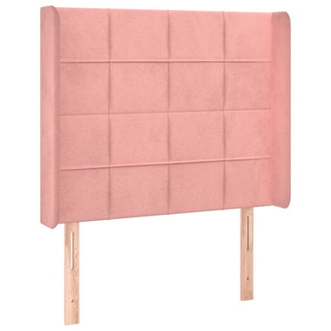 vidaXL Kopfteil mit Ohren Rosa 83x16x118/128 cm Samt