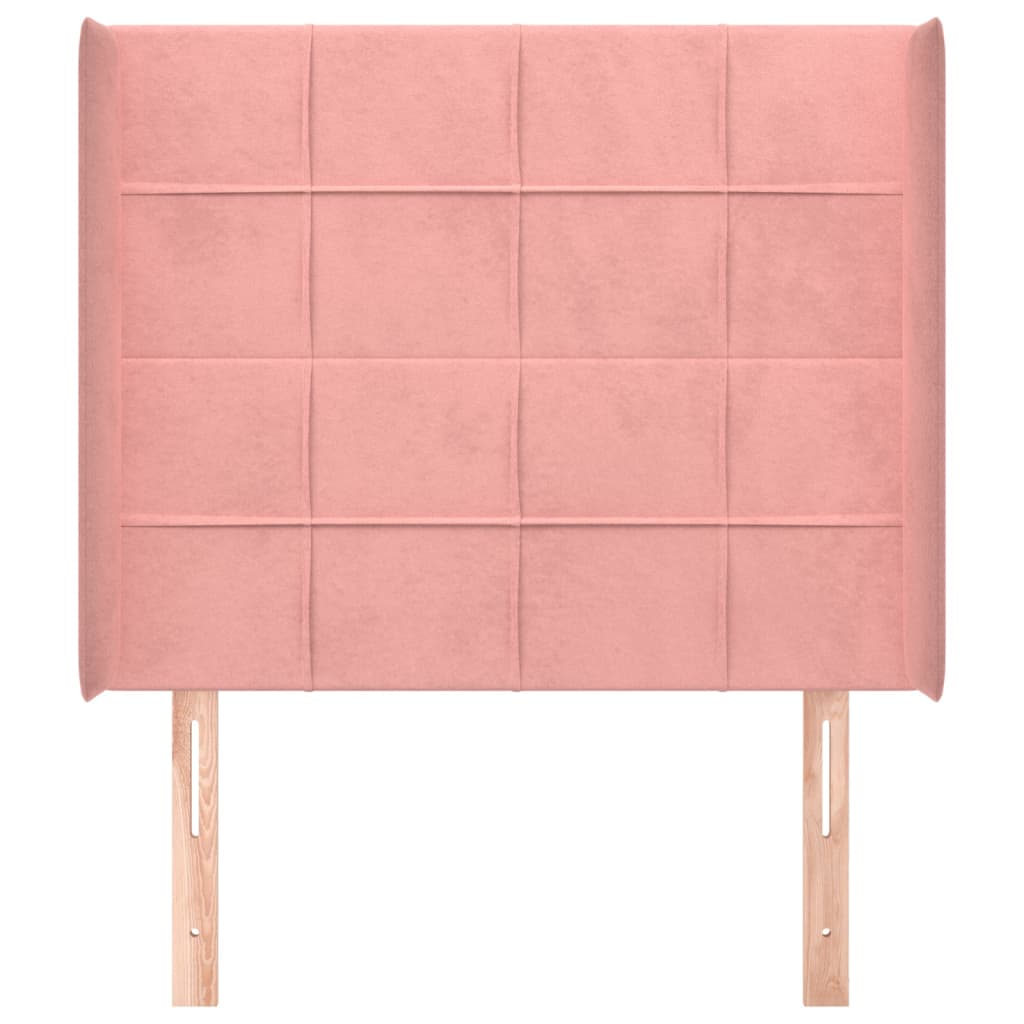vidaXL Kopfteil mit Ohren Rosa 83x16x118/128 cm Samt