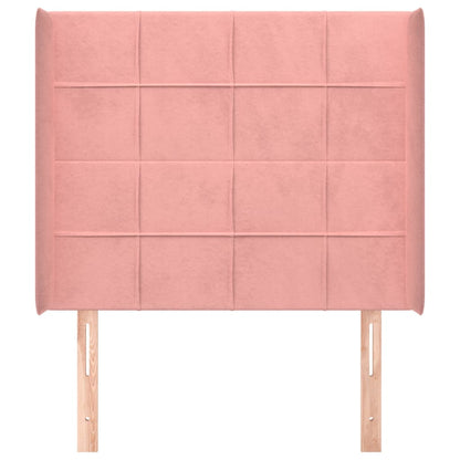vidaXL Kopfteil mit Ohren Rosa 83x16x118/128 cm Samt