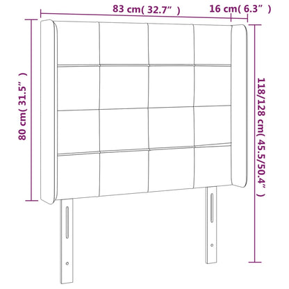 vidaXL Kopfteil mit Ohren Rosa 83x16x118/128 cm Samt