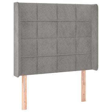 vidaXL Kopfteil mit Ohren Hellgrau 93x16x118/128 cm Samt