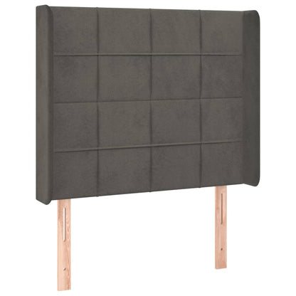 vidaXL Kopfteil mit Ohren Dunkelgrau 93x16x118/128 cm Samt