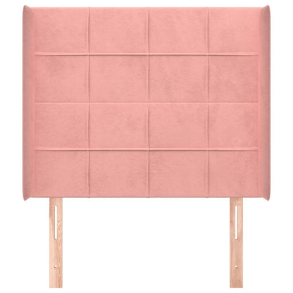 vidaXL Kopfteil mit Ohren Rosa 93x16x118/128 cm Samt