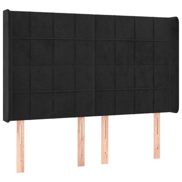 vidaXL Kopfteil mit Ohren Schwarz 147x16x118/128 cm Samt