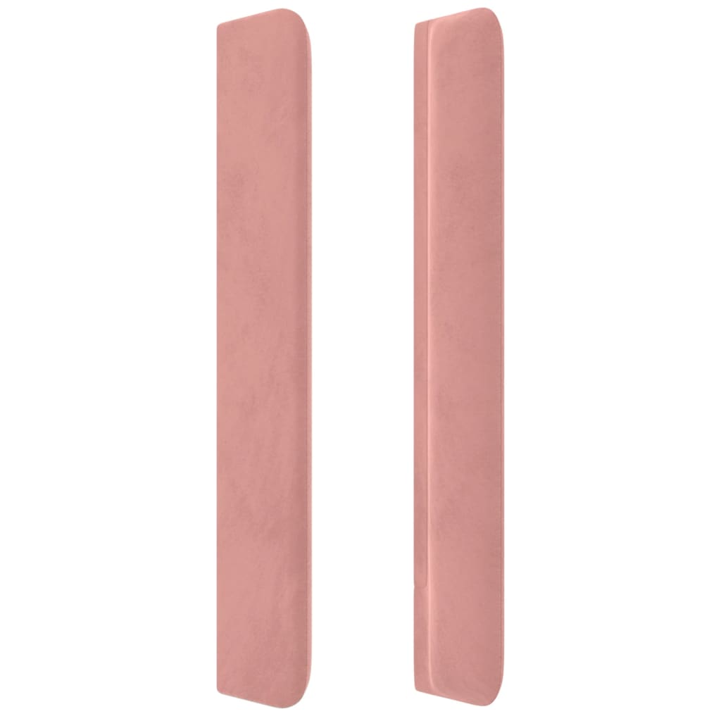 vidaXL Kopfteil mit Ohren Rosa 147x16x118/128 cm Samt