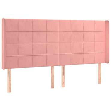 vidaXL Kopfteil mit Ohren Rosa 163x16x118/128 cm Samt