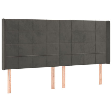vidaXL Kopfteil mit Ohren Dunkelgrau 183x16x118/128 cm Samt